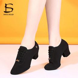 Latin Ballroom Dance Shoes Women Tango Jazz Salsa Dancing High Heel Training Shoe Girls Ladies Moderne sociale dans sneakers 240228