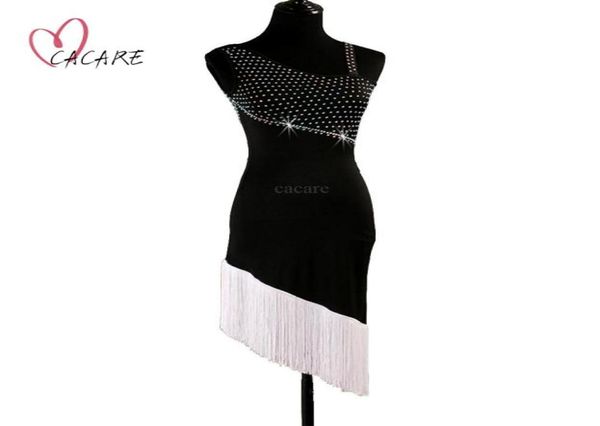 Robe de danse latine Femme Dancing Competition Robes Scary Wear Robe Flapper Robe Samba D0469 Blanc noir avec camion ourlet Rhines5721130
