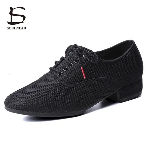 Chaussures de danse latine hommes Salsa Jazz chaussures Net semelle souple taille 38-46 adulte hommes Tango salle de bal chaussures de danse moderne baskets homme 240117