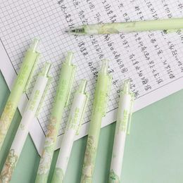 Lats Bag van 6 Matcha Party Kawaii Press Gel Pen 0,5 mm Creative Writing Instruments School Office Supplies Gift Stationery