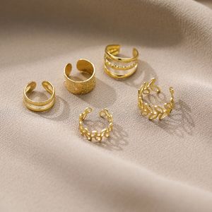 LATS – boucles d'oreilles à Clip en forme de feuilles, couleur argent, pour femmes et hommes, créatif, Simple, manchette d'oreille en C, Non perçant, ensemble de clips d'oreille, tendance, bijoux cadeau