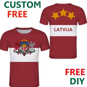 Letland mannelijke jeugd t -shirt diy gratis aangepaste student lva boy t shirt nation vlag republiek latvija gemaakt college voetbal team kleding 220616GX