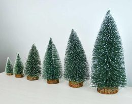 gelanceerde producten Tiny Flessenborstel Bomen Kerst Decor Vakantiedorp Miniatuur Putz Huis Accessoires2458570