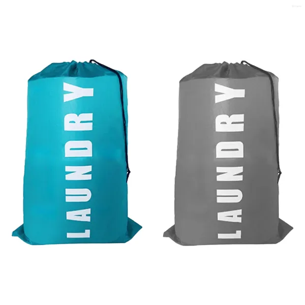 Bolsas de lavandería 2pcs baño de gimnasio de dormitorio resistente Camping extra grande para ropa sucia bolsa de viaje para el hogar lavable portátil