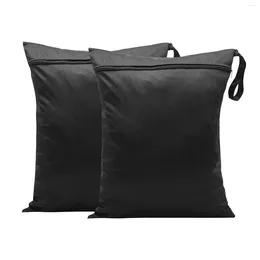 Sacs à linge 2 pièces vêtements secs et humides rangement de gymnastique sac de voyage noir maillot de bain grande capacité lavable pochette étanche natation suspendue