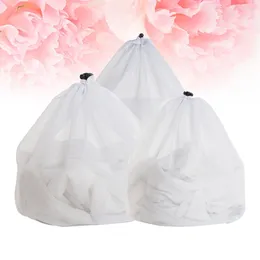Sac à linge 3pcs Pockée de poche en mailles blanches Protection des vêtements de protection à laver les sachets pour