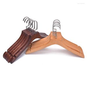 Waszakken 5 pc's houten hanger anti-slip bar dikke chroom haken extra sterk voor el jas suit dnj998