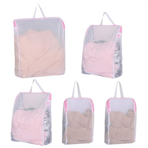 Bolsas de lavandería Calcetines de 5 piezas con sujetador de panal para la prenda lateral de la lavadora Artículos para bebés Bolsas Portable 3 tamaños
