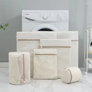 Sac à linge 6 pcs / ensemble blanc beige en nid d'abeille de lavage de lavage salet de sous-vêtements pour le lavage