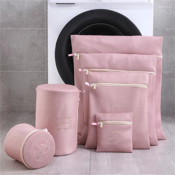 Sacs à linge 6 tailles, ensemble de sacs pour Machine à laver brodés, sous-vêtements, soutien-gorge, chaussettes, filet de lavage, organisateur de rangement pour vêtements