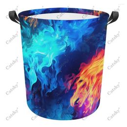 Sacs à linge Résumé Fire et glace Panier pliable panier Dirty Clothes Storage Organizer Bucket Homehold