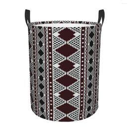 Sacs à linge Amazigh ornement kabyle poterie panier pliable grand vêtements bac de rangement rétro géométrique bébé panier