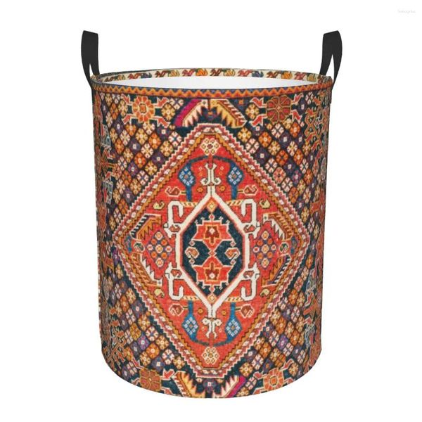 Sac à linge Antique Perse Tribal Tribal turc Kilim panier pliable Hamper pour bébé