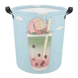 Sacs à linge Appa Strawberry Matcha Latte avec Boba Salle de bain Panier de pliage Room Organisateur de rangement Sac asiatique