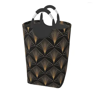 Sac à linge Art déco géométrique en or noir motif un pack de vêtements sales