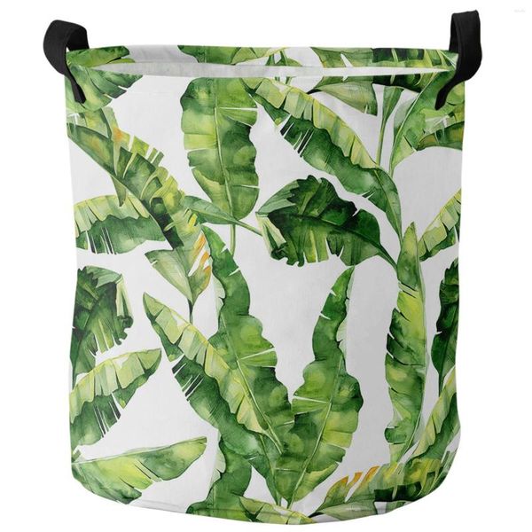 Sacs à linge banane plante tropicale feuilles panier sale pliable étanche maison organisateur vêtements enfants jouet stockage