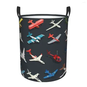 Sac à linge panier avions hélicoptères tissu pliant des vêtements sales toys rangement seau maison