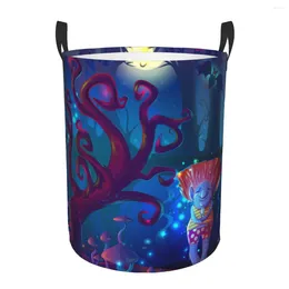 Bolsas de lavandería Cesta Magia Dark Magia Enchantada Bosque Plegado Ropa sucia Juguetes Bucket de almacenamiento Hogar.