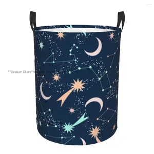 Sacs à linge panier brillant étoiles filantes pliant vêtements sales jouets seau de rangement ménage