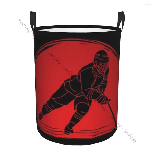 Sacs à linge panier rond vêtements sales rangement pliable joueur de Hockey sur glace panier organisateur