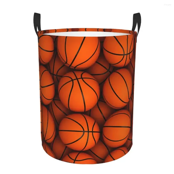 Bolsas de lavandería Puntos de baloncesto Basquero redondo Cultura física plegable Ropa de ropa para niños Baby Juguetes Bin de almacenamiento