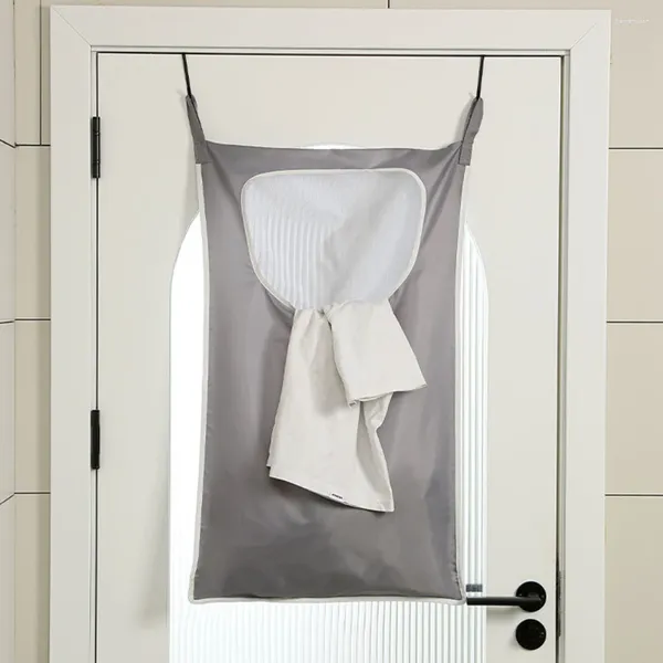 Sacs à linge Porte de salle de bain arrière grande capacité Panier suspendu sac de rangement Organisateur de maison pour vêtements sales