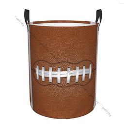 Bolsas de lavandería Organizador de baño American Football Impresión Plegable Cesta de cestería Bolsa de lavandería para ropa Almacenamiento en casa