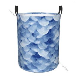 Waszakken badkamer organisator blauw zeemeerminnen achtergrond vouwmand mand laaszak voor kleding thuisopslag