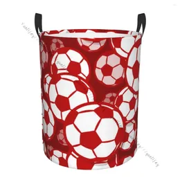 Bolsas de lavandería Organizador de baño Bola de fútbol Fútbol Plegable Cesta de cestería Bolsa de lavandería para ropa Almacenamiento en casa