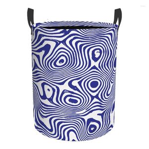 Waszakken blauw en witte boom graan dubbele opvouwbare mand Child speelgoed opslag waterdichte vuile kleding organizer