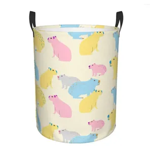 Waszakken Capybara Kleurrijk Patroon Hamper grote opslagmand Wild Animals of Zuid -Amerika Girls Boys Toy Organizer