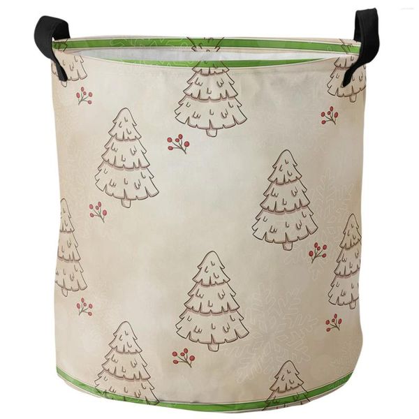 Sacs à linge Christmas Fruit Tree Snowflake Stripes Dirty Basket Poldable Home Organizer Clothing Kids Toy Rangement