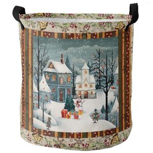 Wasserij tassen kerstboom sneeuwman sneeuwvlok vuile mand opvouwbare home organisator kleding voor kinderen speelgoed opslag