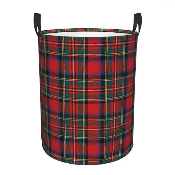 Sacs à linge Classic Tartan Plaid panier géométrique Gingham Vérifiez la texture Clothes Toy Hamper Storage Bin For Kids Nursery