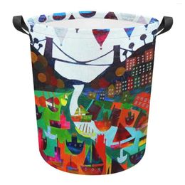 Waszakken Clifton Collage #2 vuile mand vouw kleding opslag emmer waterdichte organisator met handgrepen bristol s