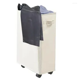 Waszakken Inklapbare Hamper Vouwen Slim grote wasmand 42l vuile kleding opslag bin vrijstaand lange opvouwbare