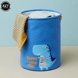 Bolsas de lavandería linda cesta de almacenamiento redondo plegable organizador de lino de algodón cubo impermeable ropa sucia