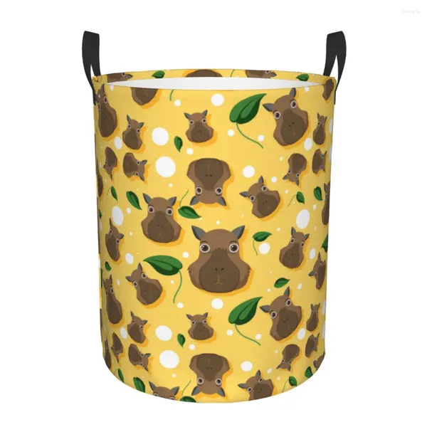 Sac à linge mignon Capybaras Panier de motif pliable Grand vêtements Storage Bin Baby Hamper