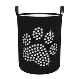 Sacs à linge mignon strass chien panier pliable cristal diamant vêtements panier pour bébé enfants jouets bac de rangement