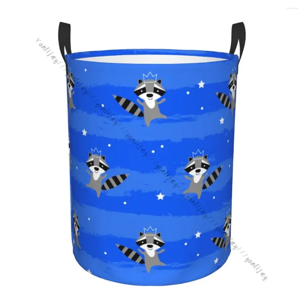 Sacs à linge Dirk Basker Organisateur pliable mignon Princesse Ratcoon Princesse dans Crown Clothes Hamper Home Rangement