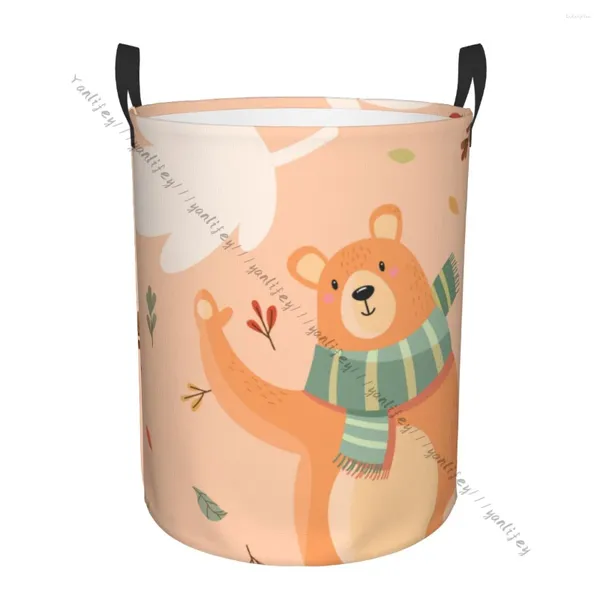 Bolsas de lavandería Cesta sucia Organizador plegable Organizador Autumn Bear Ropa de almacenamiento en casa Almacenamiento