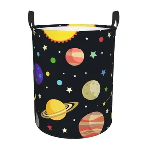 Sac à linge Planètes de panier sale étoiles Stars Comets Constellations Vêtements pliants Bucket Bodet Home Organisateur imperméable