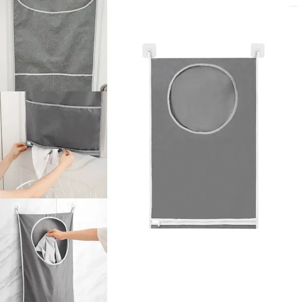 Bolsas de lavandería Vestido Organizador de almacenamiento Dormitorio Cuarto de baño Cesta colgante de pared Bolsa de tela Puerta Cestas de lino