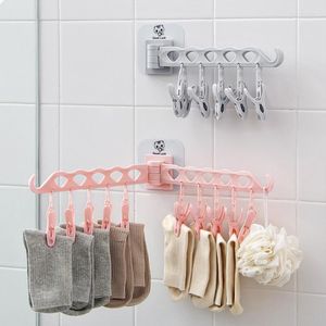 Sacs à linge, supports de séchage pouvant être déplacés à la maison, cintres polyvalents en plastique multi-colonnes, pinces à linge coupe-vent, sous-vêtements chaussettes