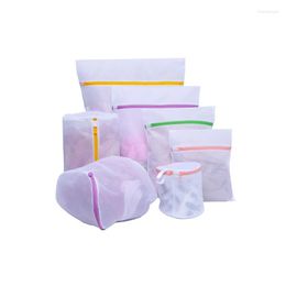 Bolsas de lavandería plegables, 7 Uds., bolsa de malla con cremallera, protección, filtro de red de lavado, lencería, ropa interior, sujetador, calcetines, embalaje para el cuidado de la ropa