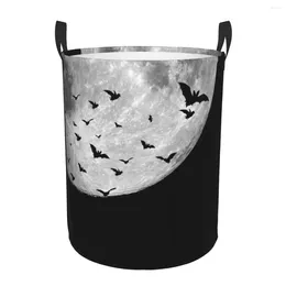 Waszakken Opvouwbare mand voor vuile kleren Vleermuizen die in de nacht vliegen met volle maan opbergmand Kids Baby Home Organizer