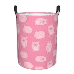 Waszakken Opvouwbare mand voor vuile kleren Schattige roze varkens Opbergmand Kids Baby Home Organizer