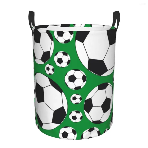 Bolsas de lavandería Cesta plegable para ropa sucia Balones de fútbol Deporte Patrón de fútbol Cesto de almacenamiento Niños Bebé Organizador del hogar