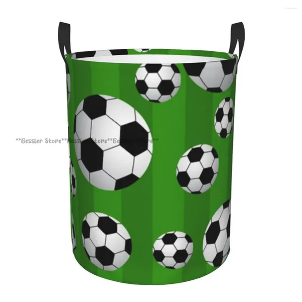 Bolsas de lavandería Cesta plegable para ropa sucia Patrón de pelota de fútbol Cesto de almacenamiento Niños Bebé Organizador del hogar