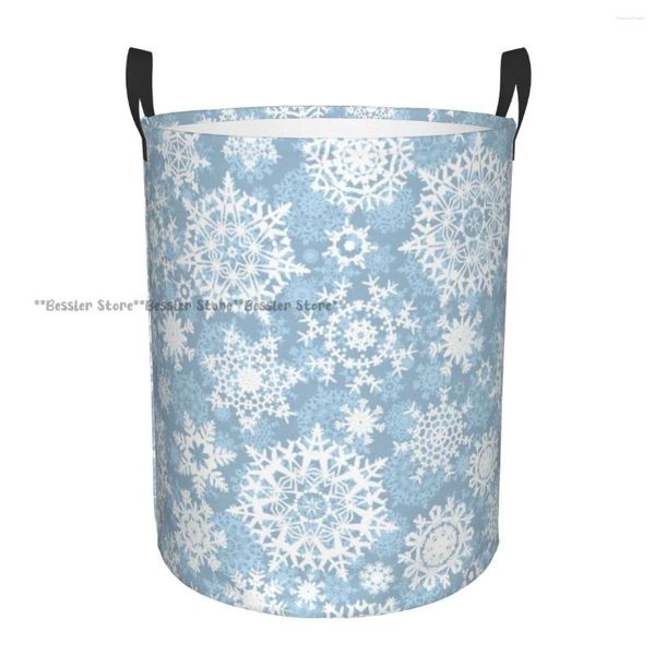 Sacs à linge panier pliable pour vêtements sales, panier de rangement à motif de flocons de neige, organisateur de maison pour enfants et bébés